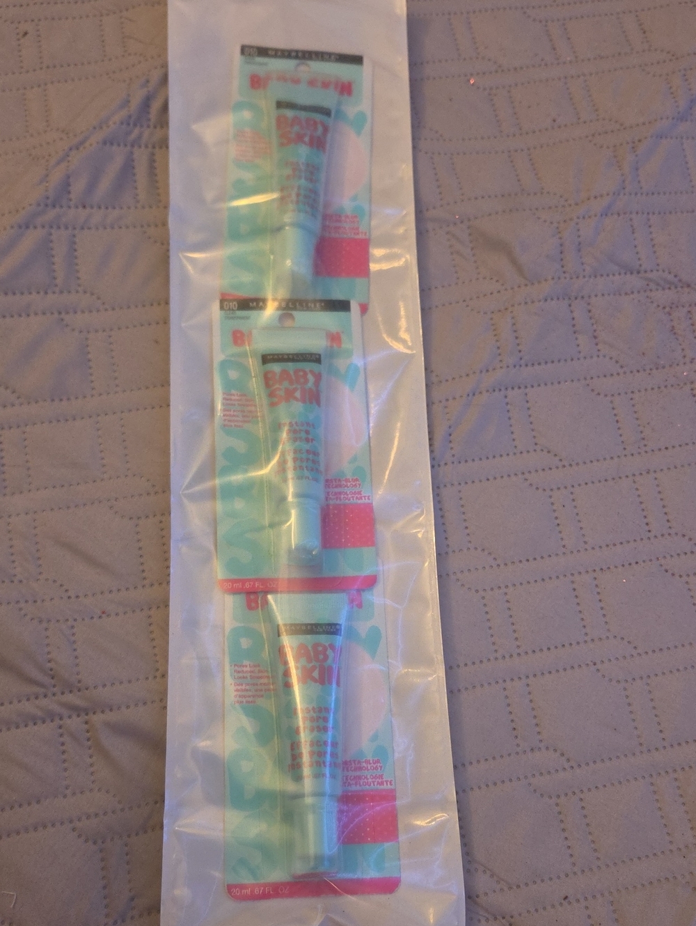 3 Pack Maybelline Baby Skin Instant Pore Eraser Primer Clear 010 NWT